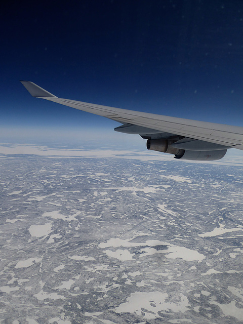 Flying over Canada .....