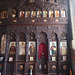 Ornate carved wooden iconostasis