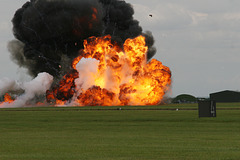 Aftermath of airfield Attack by Augusta Westland  WAH-64D Apache AH1 RAF Waddington 5th July 2014