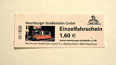 Ticket for the Naumburg tram