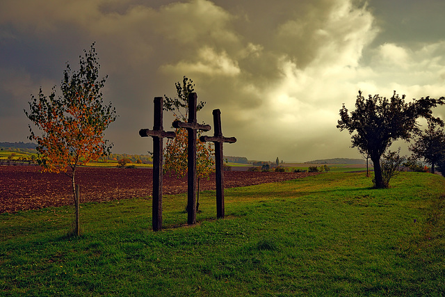 Herbstimmung bei den drei Kreuzen - Autumn mood at the three crosses - mit PiP