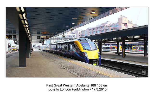 First Great Western 180 103 - Reading - 17.3.2015