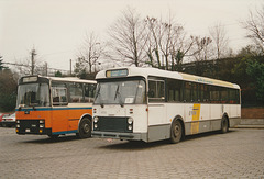 De Lijn contractor Deba-Mebo 151178 (987 P9) De Lijn 4788 (1369 P) in Mechelen – 1 Feb 1993
