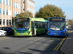 Whippet WG107 (BT66 MVH) and Stagecoach 21228 (AE09 GYY) at Addenbrooke's - 6 Nov 2019 (P1050078)
