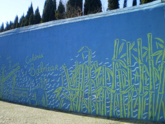 Mural on wall of Cerca House.