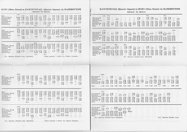 Ramsbottom UDC timetable October 1964 - pages 4 to 7