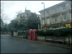 passing telephone boxes