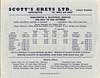 Scotts Greys Coaches Darlington-Blackpool coach service timetable (1975 or 1980?)