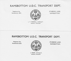 Ramsbotton UDC letterheads