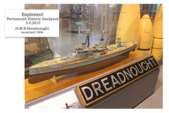 Explosion Portsmouth Historic Dockyard Model of HMS Dreadnought