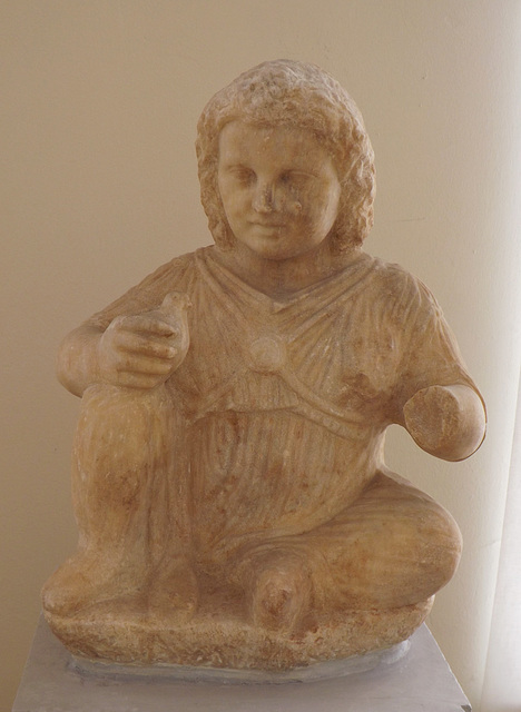 Statuette of a Girl Found in Athens in the National Archaeological Museum of Athens, May 2014