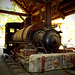 Steam logging locomotive, wood-burning.