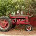 Old red tractor at the Saskatoon Farm