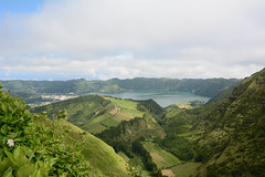 Azores, Island of San Miguel, The Caldera of Cete Citades from the South-East