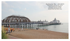 Eastbourne Pier fire damaged seen  from North-west on 23 9 2014