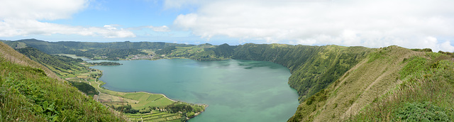 Azores, Island of San Miguel, The Caldera of Cete Citades from the North-East