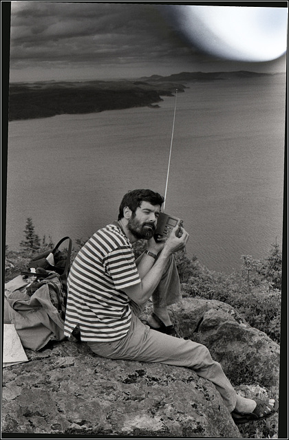 Listening to the radio atop a small mountain, 1991