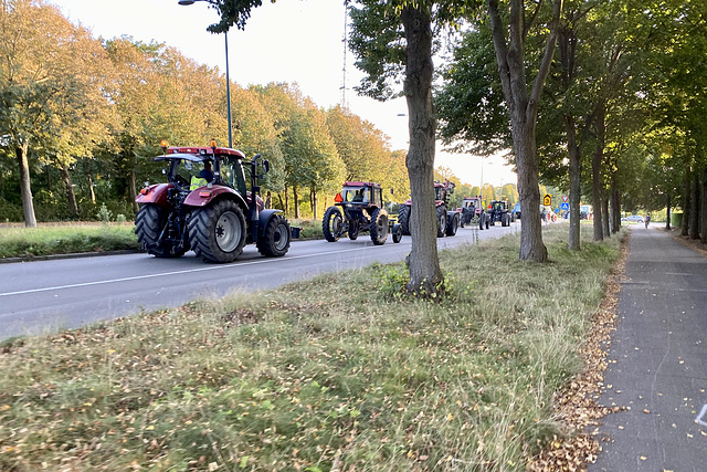Farmers on their way to a protest