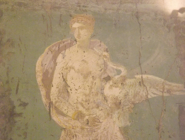 Detail of the Leda and the Swan Painting from Stabiae in the Naples Archaeological Museum, June 2013