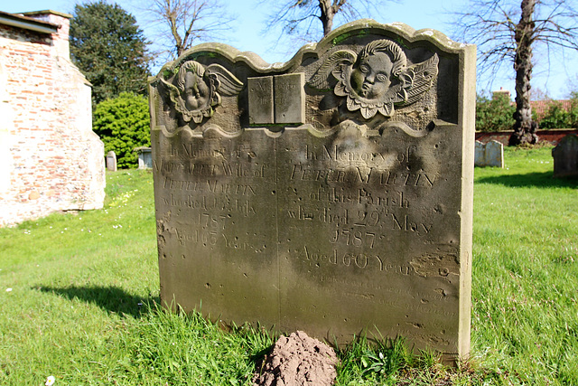 Memorial to the Martin family (c1787) Yoxford Churchyard, Suffolk