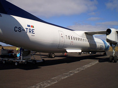 "Teófilo Braga" - the SATA aircraft just arrived from Ponta Delgada to Graciosa Island.
