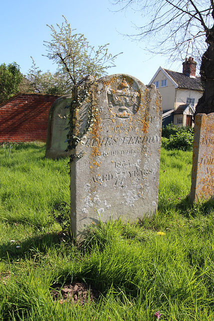 Memorial to James Verdon, St Peter's Churchyard, Yoxford, Suffolk