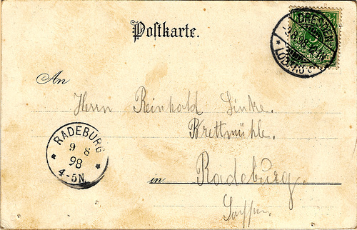 Postkarte Turnverein anno 1898 (r)