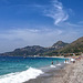 Taormina widziana z plaży w Letojanni - Sycylia