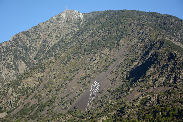 Andorra, The Pic de Carroi (2265m) Viewed from Balcony of Hotel Panorama