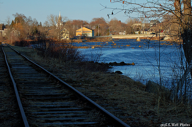 Sun Sets on the Old Tracks Along the East Machias River