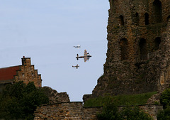 BBMF circle round Scarborough Castle from St Marys Church Clock Tower 29th June 2013