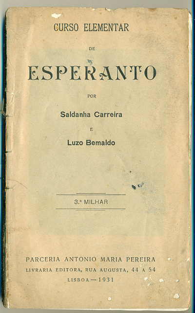 Saldanha Carreira, Curso Elementar, 1931