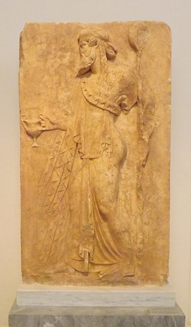 Votive Relief with Dionysos from Loutses in the National Archaeological Museum of Athens, May 2014
