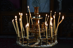 Bulgaria, Rupite, Candles in the Church of St. Petka