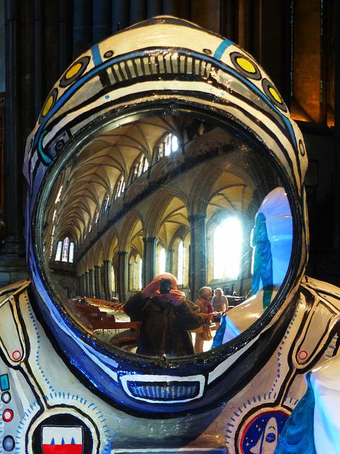 The Astro Baron - with me in the refection plus the cathedral nave.