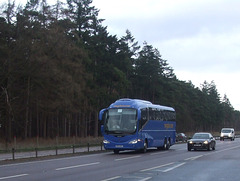 DSCF5869 Freestones Coaches (Megabus contractor) ME54 BUS (YT62 JBX) on the A11 near Elveden - 11 Jan 2019