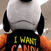 Snoopy demands candy
