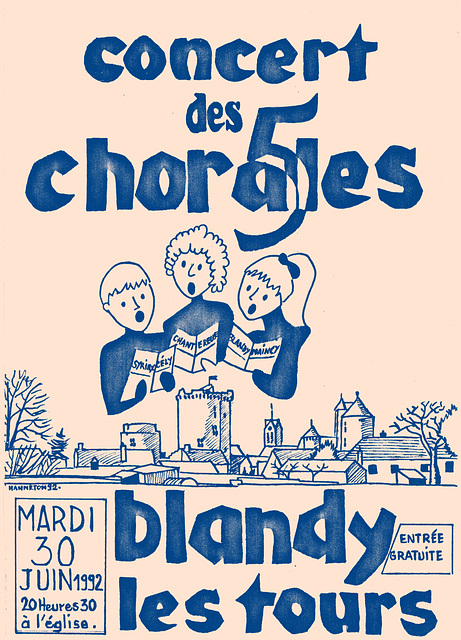 Concert des 5 chorales à Blandy-les-Tours le 30/06/1992