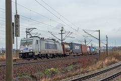 386 031-9 mit einem Güterzug in Richtung Dresden bei Pirna
