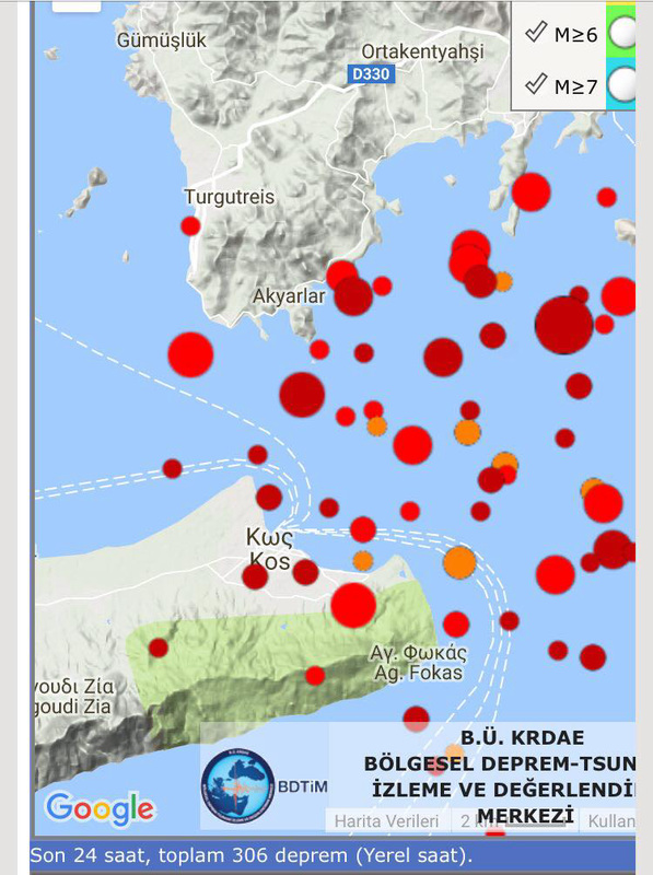 This shows the aftershocks positions