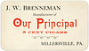 J. W. Benneman, Manufacturer of Our Principal Cigars, Millersville, Pa.