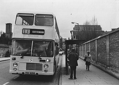 Cambus 713 (TEX 405R) in Cambridge - 6 Apr 1985