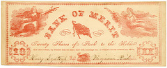 Bank of Merit, 20 Shares of Stock