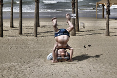 Ben Gurion Doing a Handstand – Frishman Beach, Tel Aviv, Israel