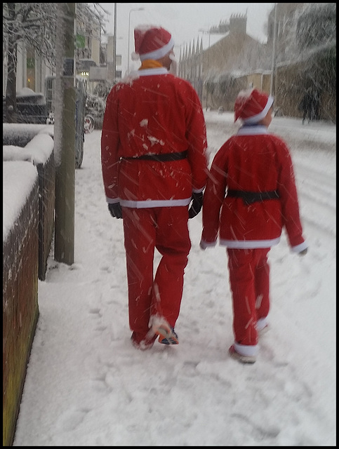 Santa's helpers in the snow