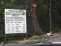 Sign on Mount Dajti
