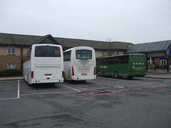 DSCF0734 Coaches at Peterborough Services - 22 Feb 2018