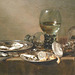 Detail of Still Life with Oysters by Claesz in the Metropolitan Museum of Art, February 2019