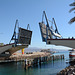 Israel, Eilat, Drawbridge over the Entrance Channel to the Lagoon