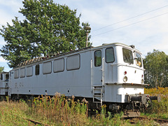 DR E42, WAB 56 (Westfälische Almetal Bahn) abgestellt in Meyenburg